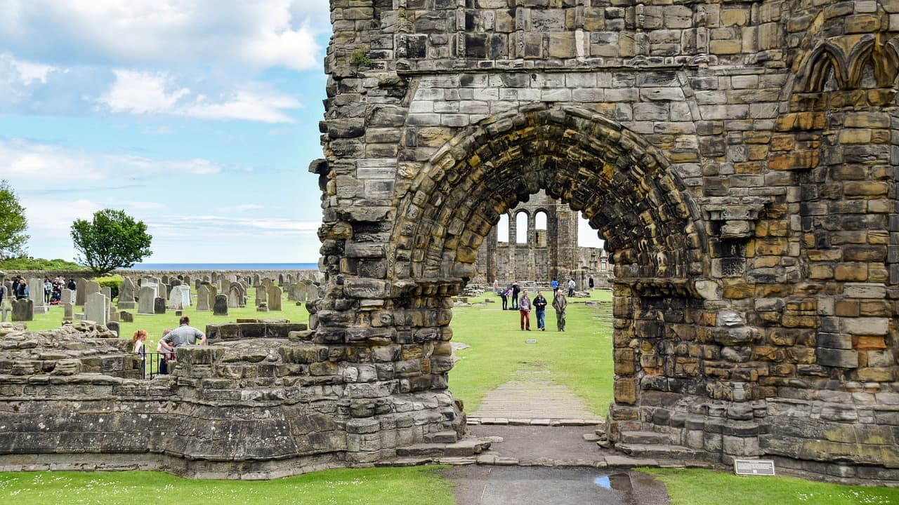 St Andrews cathedral ruins above the Fife coastline